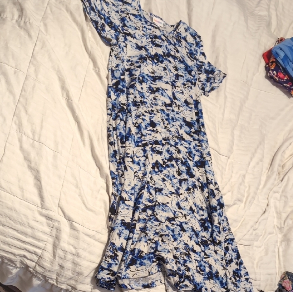 Abstract Blue and Black Women's Dress